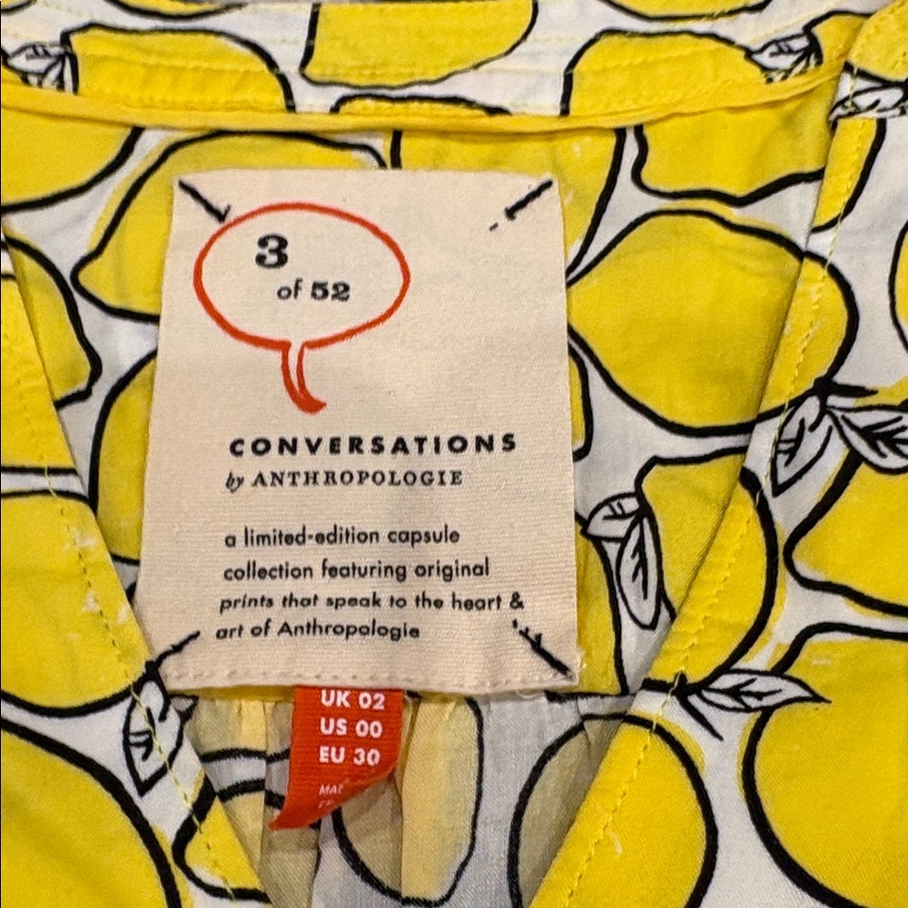 Anthropologie Lemon Top 00 - Picture 2 of 7